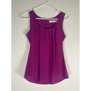 Trina Turk Textured Silk Pleated Tank Pink Size Small